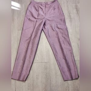 Vintage Women's Lavender Silk Trousers Lagenlook. Natural Fiber. Elevated Basic
